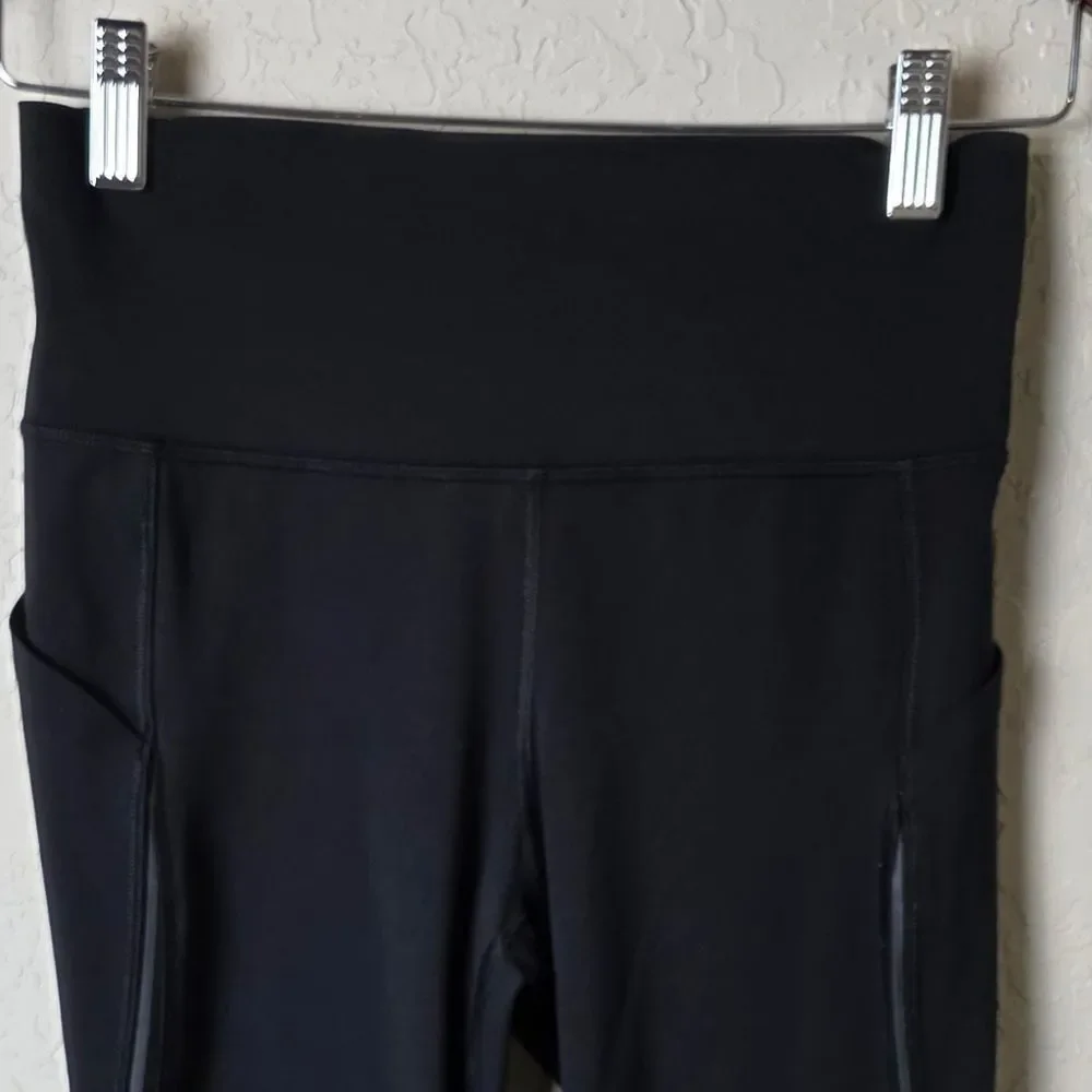 Lululemon Wunder Under High Rise Mesh Leg Panels Black Size 6